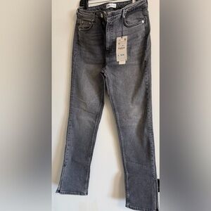 Zara Straight-Leg Women's Jeans in Washed Gray